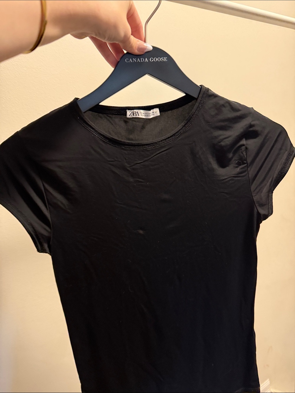 Zara Black Short Sleeve Crewneck Tee - Slim Fit